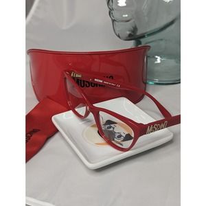 Auth. Moschino red cat eye glasses